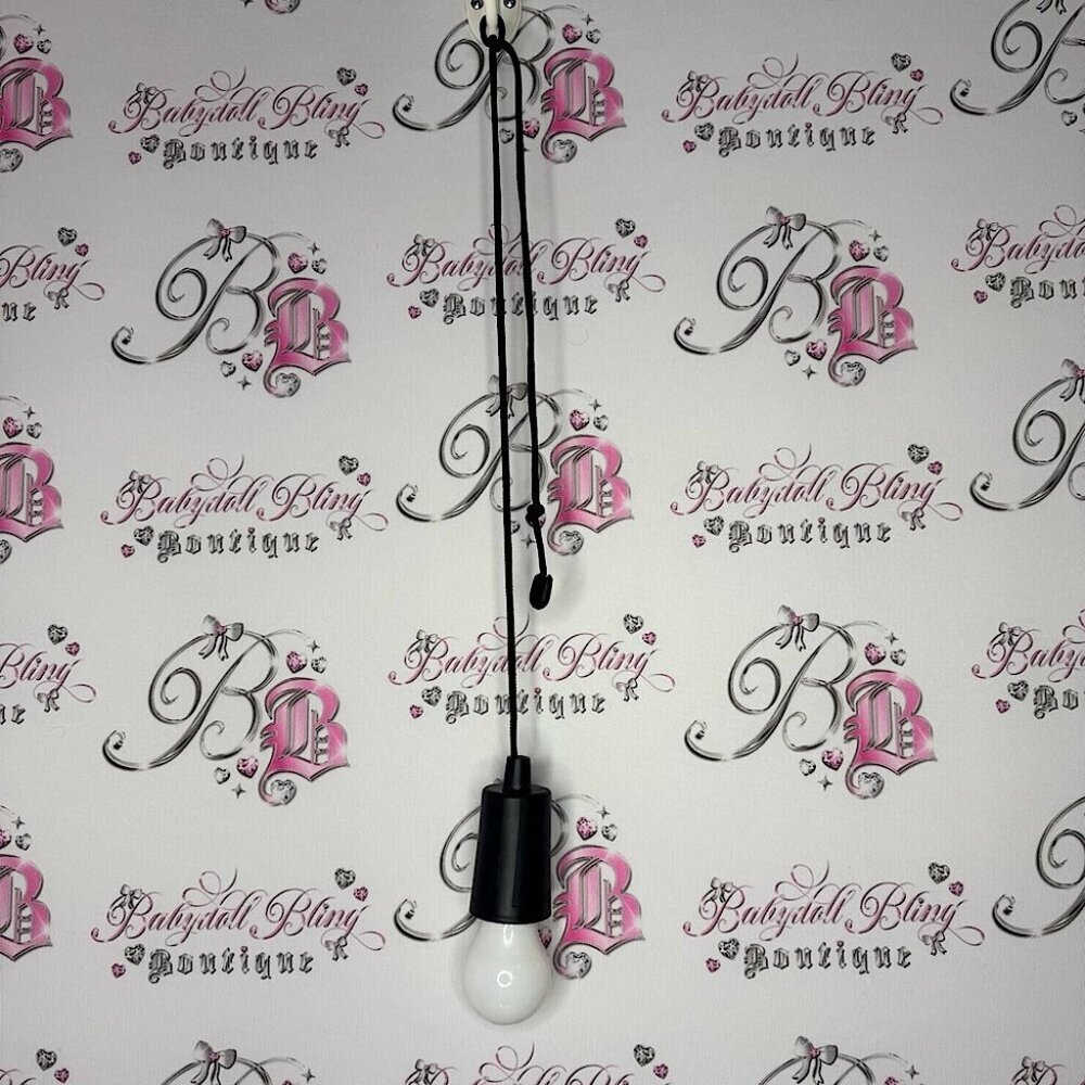 Black Hanging Light Bulb Pendant battery operated light 💡 rainbow